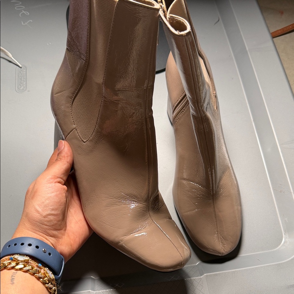 Zara Taupe Heeled Boots
